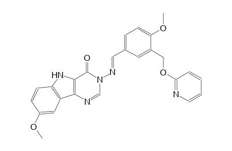 8-methoxy-3-[((E)-{4-methoxy-3-[(2-pyridinyloxy)methyl]phenyl}methylidene)amino]-3,5-dihydro-4H-pyrimido[5,4-b]indol-4-one