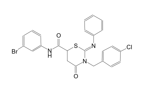 (2Z)-N-(3-bromophenyl)-3-(4-chlorobenzyl)-4-oxo-2-(phenylimino)tetrahydro-2H-1,3-thiazine-6-carboxamide