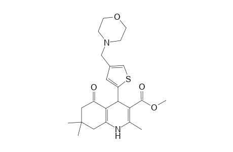 2,7,7-trimethyl-4-[4-(4-morpholinylmethyl)-2-thiophenyl]-5-oxo-1,4,6,8-tetrahydroquinoline-3-carboxylic acid methyl ester