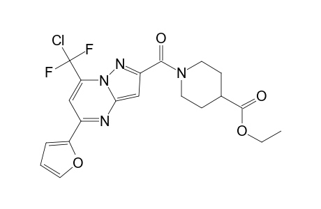 1-[7-[chloro(difluoro)methyl]-5-(2-furyl)pyrazolo[1,5-a]pyrimidine-2-carbonyl]isonipecotic acid ethyl ester