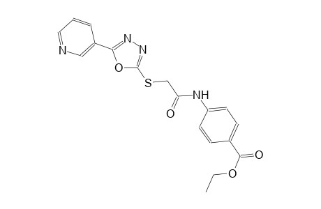 ethyl 4-[({[5-(3-pyridinyl)-1,3,4-oxadiazol-2-yl]sulfanyl}acetyl)amino]benzoate