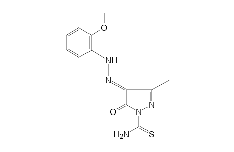 4,5-DIOXO-3-METHYLTHIO-2-PYRAZOLINE-1-CARBOXAMIDE, 4-[(o-METHOXYPHENYL)HYDRAZONE]