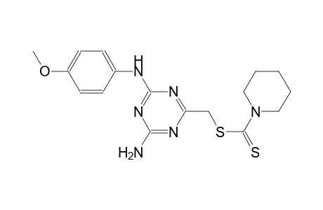 [4-amino-6-(4-methoxyanilino)-1,3,5-triazin-2-yl]methyl 1-piperidinecarbodithioate