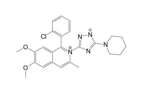 1-(2-chlorophenyl)-6,7-dimethoxy-3-methyl-2-(5-piperidino-1,2-diaza-4-azanidacyclopenta-2,5-dien-3-yl)isoquinolin-2-ium