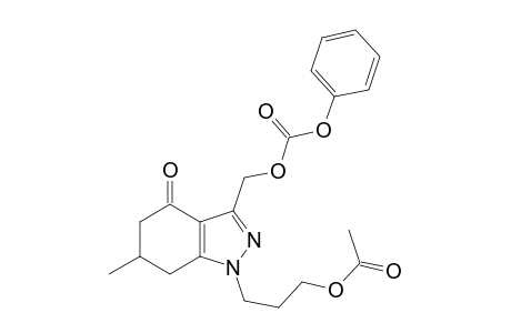 3-(hydroxymethyl)-1-(3-hydroxypropyl)-6-methyl-1,5,6,7-tetrahydro-4H-indazol-4-one, 1-acetate 3-(phenyl carbonate)