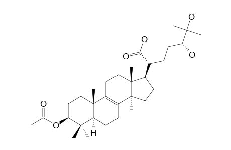 FOMITOPINIC-ACID-B;24,25-DIHYDROXY-3-ALPHA-ACETOXYLANOST-8-EN-21-OIC-ACID
