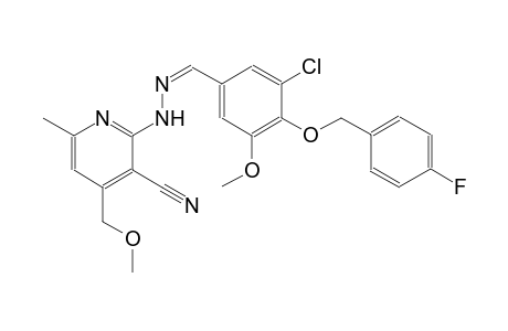2-((2Z)-2-{3-chloro-4-[(4-fluorobenzyl)oxy]-5-methoxybenzylidene}hydrazino)-4-(methoxymethyl)-6-methylnicotinonitrile