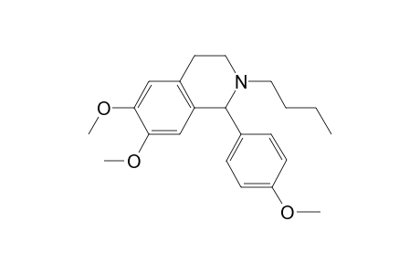 Isoquinoline, 1,2,3,4-tetrahydro-2-butyl-6,7-dimethoxy-1-(4-methoxyphenyl)-