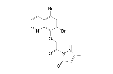 2-(2-((5,7-dibromoquinolin-8-yl)oxy)acetyl)-5-methyl-1,2-dihydro-3H-pyrazol-3-one