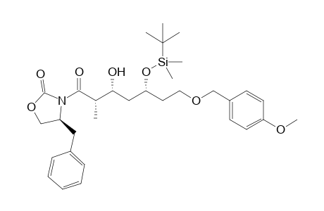 (4S)-3-[(2S,3R,5R)-5-[tert-butyl(dimethyl)silyl]oxy-3-hydroxy-7-[(4-methoxyphenyl)methoxy]-2-methyl-1-oxoheptyl]-4-(phenylmethyl)-2-oxazolidinone