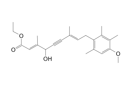 2,7-Nonadien-5-ynoic acid, 4-hydroxy-9-(4-methoxy-2,3,6-trimethylphenyl)-3,7-dimethyl-, ethyl ester, (E,?)-