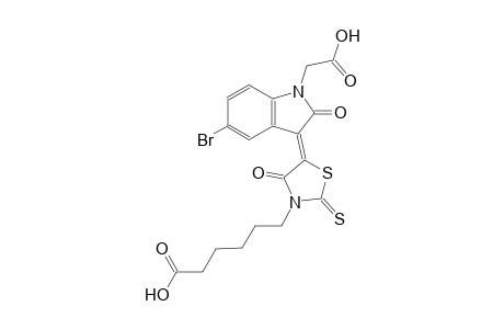 6-{(5Z)-5-[5-bromo-1-(carboxymethyl)-2-oxo-1,2-dihydro-3H-indol-3-ylidene]-4-oxo-2-thioxo-1,3-thiazolidin-3-yl}hexanoic acid