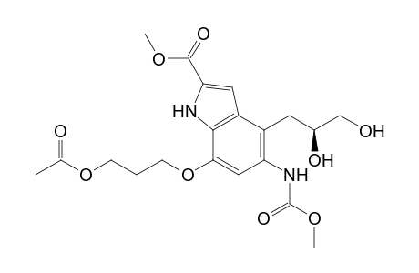 7-(3-acetoxypropoxy)-5-(carbomethoxyamino)-4-[(2S)-2,3-dihydroxypropyl]-1H-indole-2-carboxylic acid methyl ester