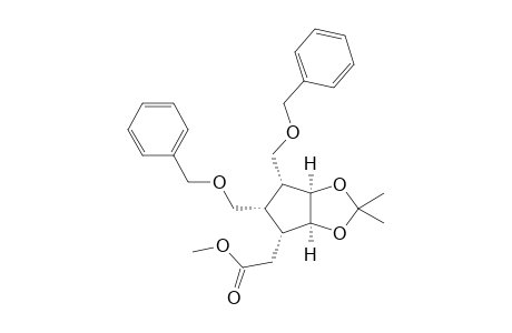 Methyl 2-[(3aS*,4R*,5S*,6R*,6aR*)-5,6-di(benzyloxymethyl)2,2-dimethylperhydrocyclopenta[d][1,3]dioxol-4-yl]acetate