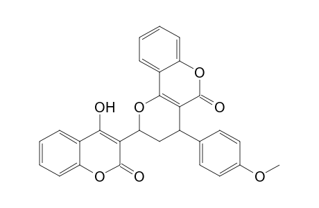 2H,5H-Pyrano[3,2-c][1]benzopyran-5-one, 3,4-dihydro-2-(4-hydroxy-2-oxo-2H-1-benzopyran-3-yl)-4-(4-methoxyphenyl)-