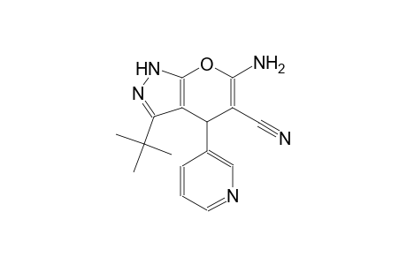 6-Amino-3-tert-butyl-4-(3-pyridinyl)-1,4-dihydropyrano[2,3-c]pyrazole-5-carbonitrile