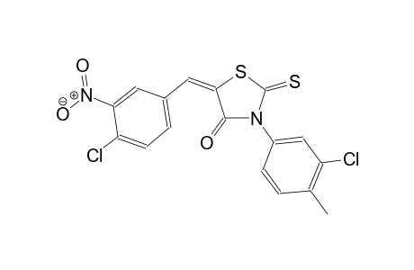 (5E)-3-(3-chloro-4-methylphenyl)-5-(4-chloro-3-nitrobenzylidene)-2-thioxo-1,3-thiazolidin-4-one