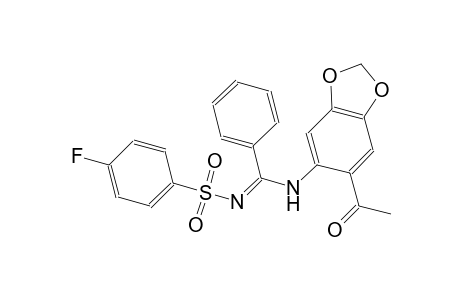 N-[(E)-[(6-acetyl-1,3-benzodioxol-5-yl)amino](phenyl)methylidene]-4-fluorobenzenesulfonamide