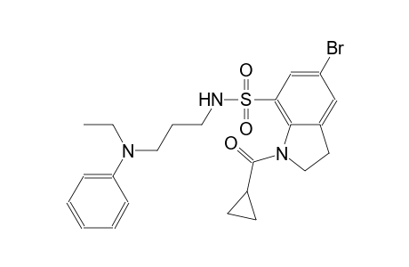 1H-indole-7-sulfonamide, 5-bromo-1-(cyclopropylcarbonyl)-N-[3-(ethylphenylamino)propyl]-2,3-dihydro-