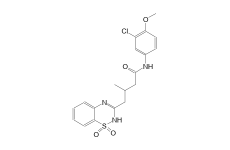 2H-1,2,4-benzothiadiazine-3-butanamide, N-(3-chloro-4-methoxyphenyl)-beta-methyl-, 1,1-dioxide
