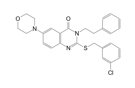 2-[(3-chlorobenzyl)sulfanyl]-6-(4-morpholinyl)-3-(2-phenylethyl)-4(3H)-quinazolinone