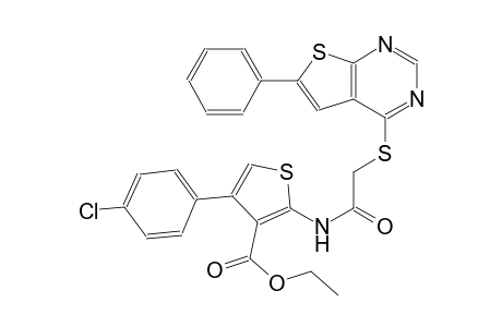 3-thiophenecarboxylic acid, 4-(4-chlorophenyl)-2-[[[(6-phenylthieno[2,3-d]pyrimidin-4-yl)thio]acetyl]amino]-, ethyl ester