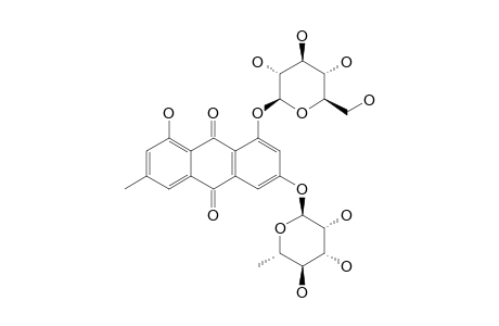 GLUCOFRANGULIN-A;EMODIN-6-O-ALPHA-L-RHAMNOPYRANOSYL-8-O-BETA-D-GLUCOPYRANOSIDE