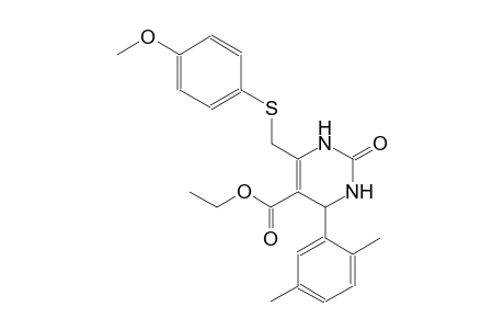 5-pyrimidinecarboxylic acid, 4-(2,5-dimethylphenyl)-1,2,3,4-tetrahydro-6-[[(4-methoxyphenyl)thio]methyl]-2-oxo-, ethyl ester