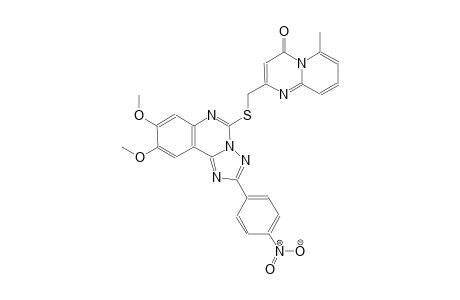 2-({[8,9-dimethoxy-2-(4-nitrophenyl)[1,2,4]triazolo[1,5-c]quinazolin-5-yl]sulfanyl}methyl)-6-methyl-4H-pyrido[1,2-a]pyrimidin-4-one