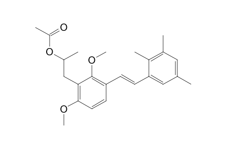 Benzeneethanol, 2,6-dimethoxy-.alpha.-methyl-3-[2-(2,3,5-trimethylphenyl)ethenyl]-, acetate, (E)-(.+-.)-