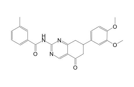 N-[7-(3,4-dimethoxyphenyl)-5-oxo-5,6,7,8-tetrahydro-2-quinazolinyl]-3-methylbenzamide