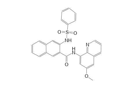 2-naphthalenecarboxamide, N-(6-methoxy-8-quinolinyl)-3-[(phenylsulfonyl)amino]-