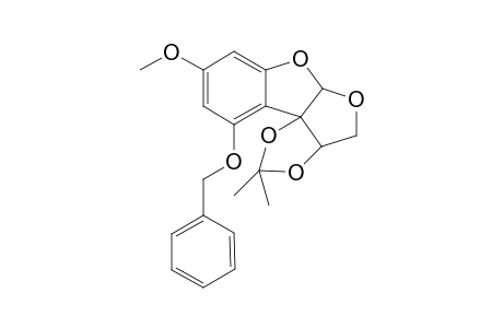 5aH-1,3-Dioxolo[3,4]furo[2,3-b]benzofuran, 3a,4-dihydro-8-methoxy-2,2-dimethyl-10-(phenylmethoxy)-, (3a.alpha.,5a.beta.,10bS*)-(.+-.)-