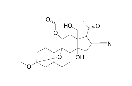 3,9-Epoxypregnane-11,14,18-triol-20-one, 16-cyano-3-methoxy-, 11-acetate