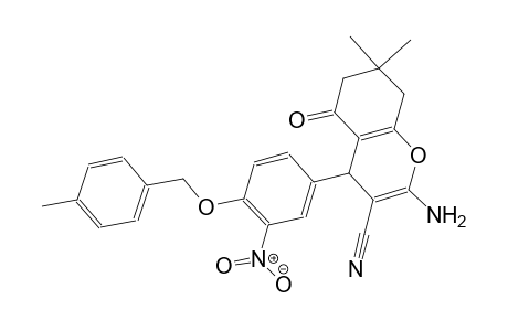 2-amino-7,7-dimethyl-4-{4-[(4-methylbenzyl)oxy]-3-nitrophenyl}-5-oxo-5,6,7,8-tetrahydro-4H-chromene-3-carbonitrile