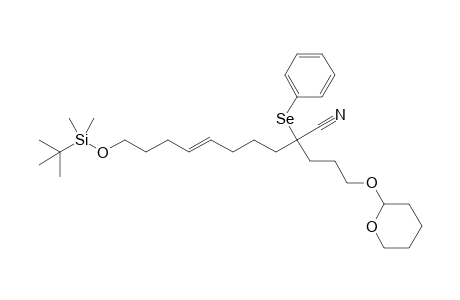 1-Cyano-1-[(tetrahydropyranyloxy)propyl]-1-(phenylseleno)-9-[(t-butyldimethylsilyl)oxy]non-5-ene