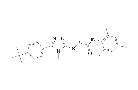 2-[[5-(4-tert-butylphenyl)-4-methyl-1,2,4-triazol-3-yl]sulfanyl]-N-(2,4,6-trimethylphenyl)propanamide
