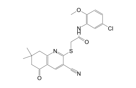 N-(5-chloro-2-methoxyphenyl)-2-[(3-cyano-7,7-dimethyl-5-oxo-5,6,7,8-tetrahydro-2-quinolinyl)sulfanyl]acetamide