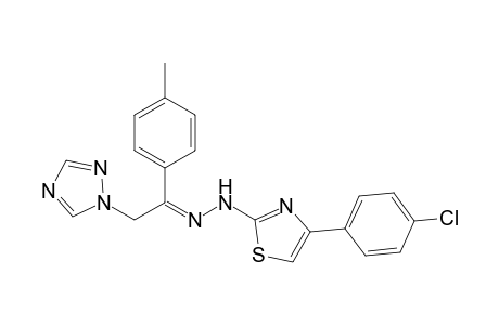 4-(4-Chlorophenyl)-N-[(E)-[1-(4-methylphenyl)-2-(1,2,4-triazol-1-yl)ethylidene]amino]-1,3-thiazol-2-amine