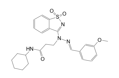 propanamide, N-cyclohexyl-3-[(2E)-1-(1,1-dioxido-1,2-benzisothiazol-3-yl)-2-[(3-methoxyphenyl)methylene]hydrazino]-