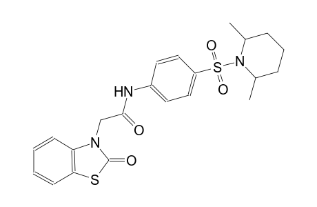 N-{4-[(2,6-dimethyl-1-piperidinyl)sulfonyl]phenyl}-2-(2-oxo-1,3-benzothiazol-3(2H)-yl)acetamide