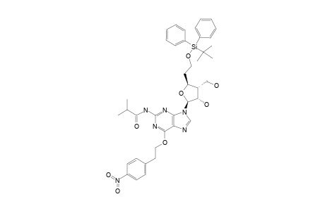 N(2)-ISOBUTYRYL-O(6)-[2-(4-NITROPHENYL)-ETHYL]-9-(6'-TERT.-BUTYLDIPHENYLSILYL-2',3'-DIDEOXY-3'-HYDROXYMETHYL-BETA-ALLO-FURANOSYL)-GUANINE