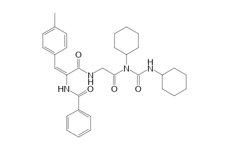 N-{2-[cyclohexyl(cyclohexylcarbamoyl)amino]-2-oxoethyl}-3-(4-methylphenyl)-2-(phenylformamido)prop-2-enamide