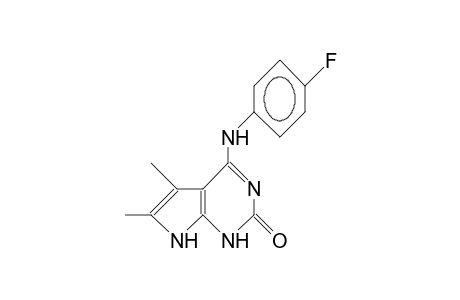 4-(4-Fluoro-anilino)-1,7-dihydro-5,6-dimethyl-2H-pyrrolo(2,3-D)pyrimidin-2-one