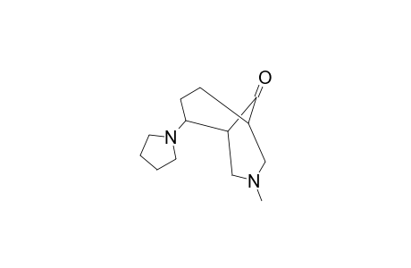 3-Azabicyclo[3.3.1]nonan-9-one, 3-methyl-6-(1-pyrrolidinyl)-