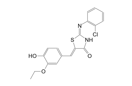 (2E,5Z)-2-[(2-chlorophenyl)imino]-5-(3-ethoxy-4-hydroxybenzylidene)-1,3-thiazolidin-4-one