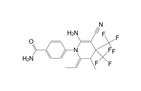 4-[(2Z)-6-amino-5-cyano-2-ethylidene-3-methyl-4,4-bis(trifluoromethyl)-3H-pyridin-1-yl]benzamide