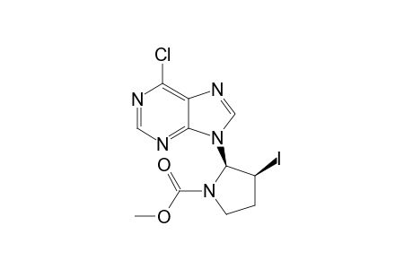 6-Chloro-9-[(2R*,3S*)-3-iodo-N-(methoxycarbonyl)-2-pyrrolidinyl]-purine