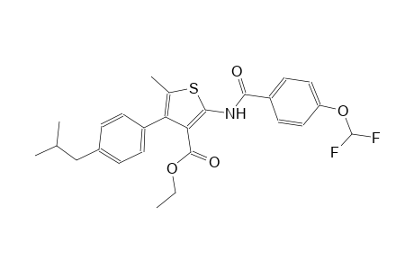 ethyl 2-{[4-(difluoromethoxy)benzoyl]amino}-4-(4-isobutylphenyl)-5-methyl-3-thiophenecarboxylate