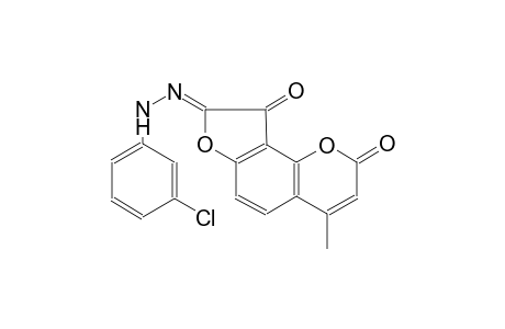 (8Z)-4-methyl-2H-furo[2,3-h]chromene-2,8,9-trione 8-[(3-chlorophenyl)hydrazone]